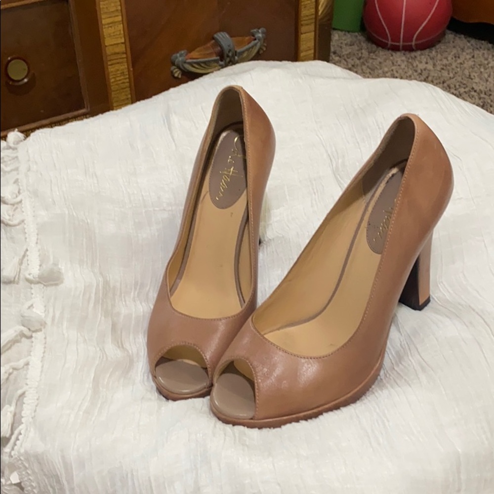 Cole Haan. Peep toe pumps!